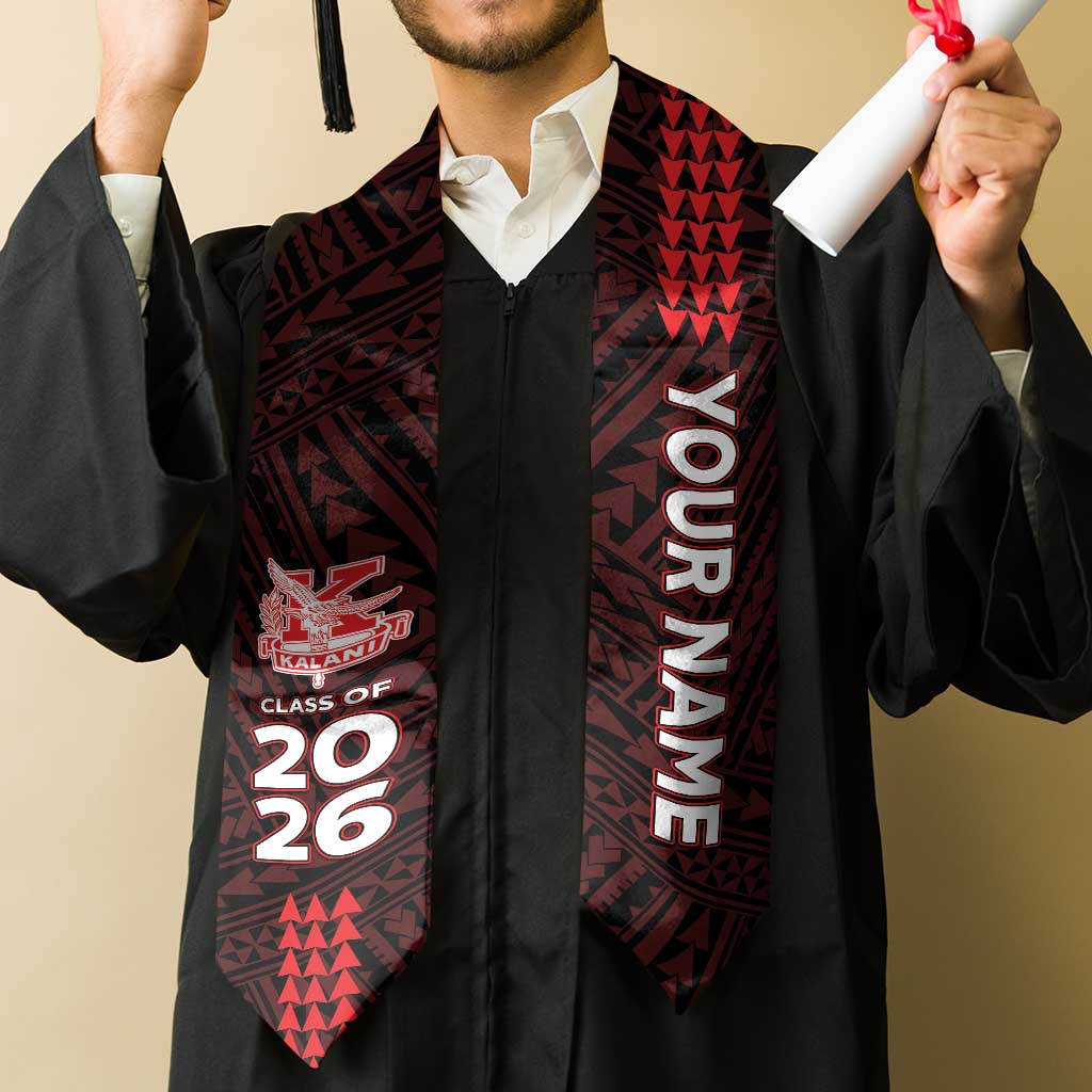 Custom Hawaii Kalani High School Graduation Stole Kakau Pattern