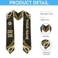 Custom Hawaii Kohala High School Graduation Stole Tapa Pattern With Leis
