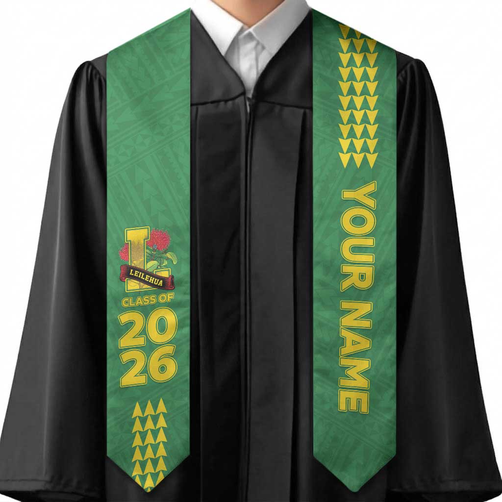 Custom Hawaii Leilehua High School Graduation Stole Kakau Pattern