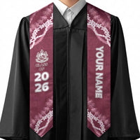 Custom H.P. Baldwin High School Graduation Stole Tapa Pattern With Leis