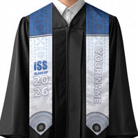 Custom International School Suva Graduation Stole With Fijian Tapa Pattern