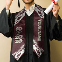 Custom Kau High And Pahala Elementary School Graduation Stole Tapa Pattern With Leis