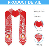 Custom Kolisi Tonga Atele Graduation Stole Class Of Year Tongan Ngatu Pattern
