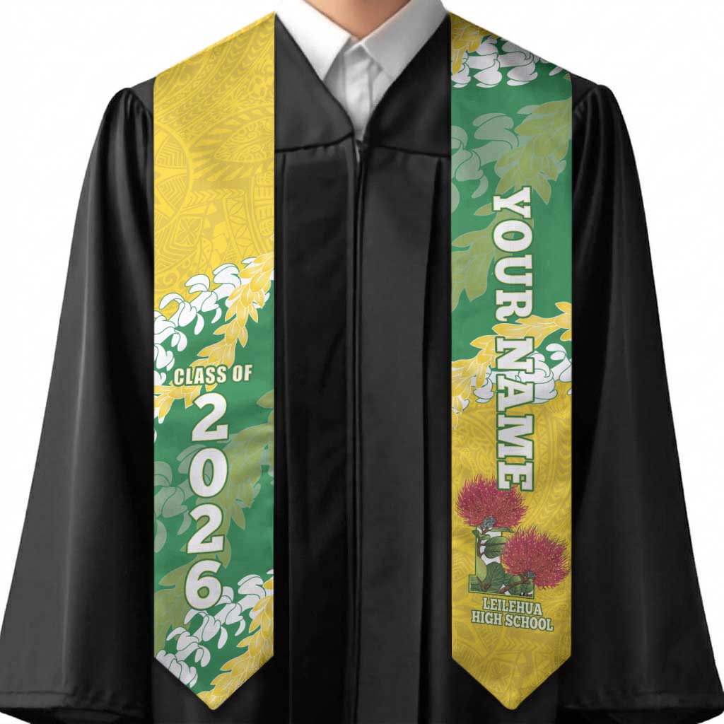 Custom Leilehua High School Graduation Stole Class Of Year Puakenikeni Lei Hawaiian Pattern