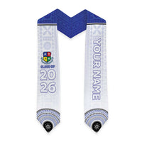 Custom Lelean Memorial School Graduation Stole With Fijian Tapa Pattern