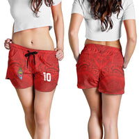 Custom Mate Ma'a Tonga Rugby Shorts for Women Ngatu Tribal Motifs Sporty Style LT03 - Polynesian Pride