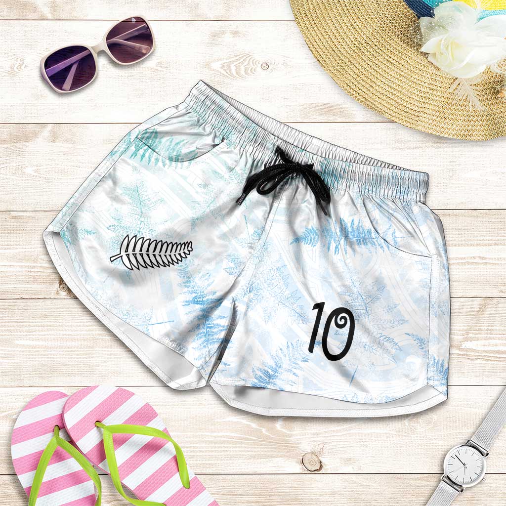 Custom New Zealand Football Shorts for Women The Whites-Aotearoa Inspired LT03 White - Polynesian Pride
