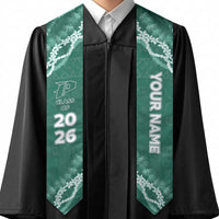Custom Pahoa High And Intermediate School Graduation Stole Tapa Pattern With Leis