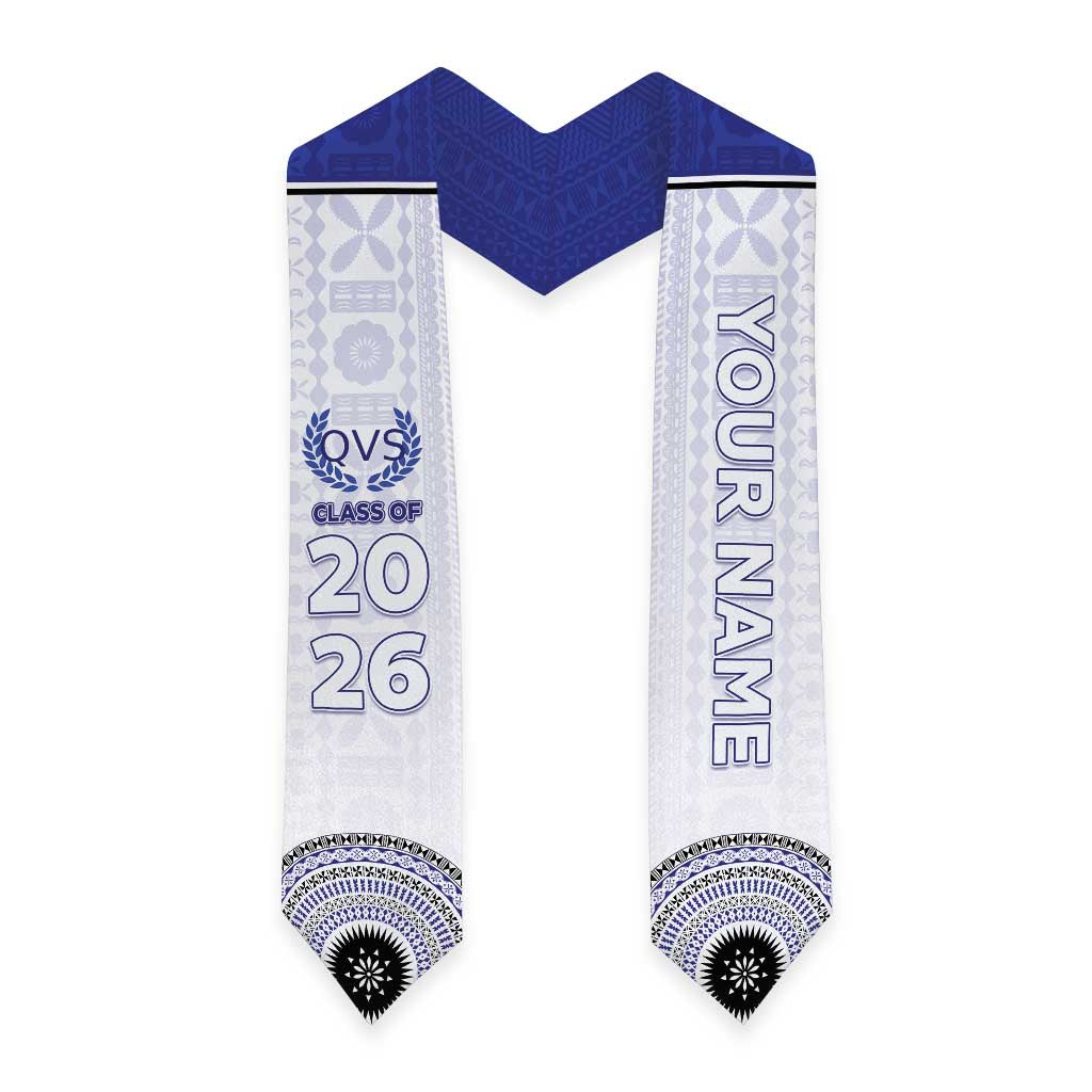 Custom Queen Victoria School Graduation Stole With Fijian Tapa Pattern LT05 - Polynesian Pride