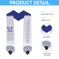 Custom Queen Victoria School Graduation Stole With Fijian Tapa Pattern LT05 - Polynesian Pride