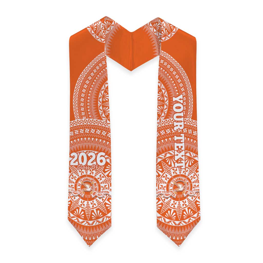 Custom Tailulu Tonga College Graduation Stole Class Of Year Tongan Ngatu Pattern