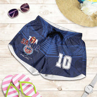 Custom Toa Samoa Rugby Shorts for Women Champions Six Eight Five LT03 Blue - Polynesian Pride