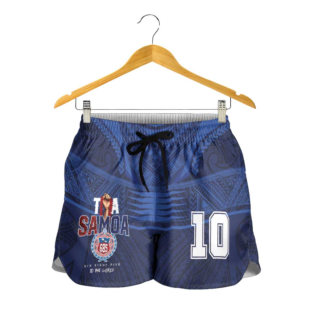 Custom Toa Samoa Rugby Shorts for Women Champions Six Eight Five LT03 - Polynesian Pride