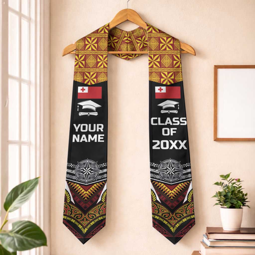 Custom Tonga Graduation Stole Mana o Tonga-Tribal Heritage Edition Black Color