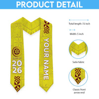 Custom Tonga High School Graduation Stole Tongan Ngatu Pattern