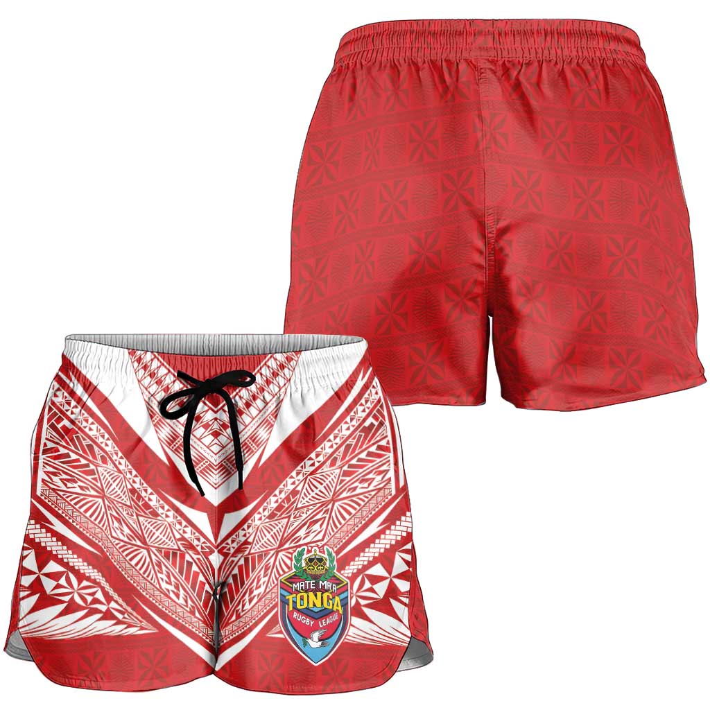 Custom Tonga Rugby Shorts for Women Ngatu Motifs and Pacific Patterns LT03 - Polynesian Pride