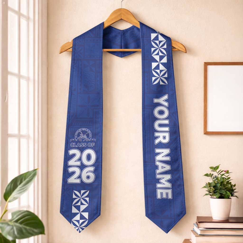 Custom Tupou College Graduation Stole Tongan Ngatu Pattern