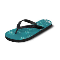 Cyan Hawaii Palm Tree Hibiscus Flip Flops Fantasy Summer Vibe LT01 - Polynesian Pride
