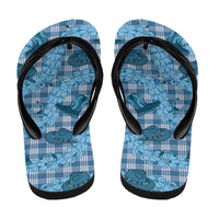 Cyan Palaka Hawaii Cowboy Flip Flops Puakenikeni Lei Paniolo Papale Seamless Vibes LT14 - Polynesian Pride