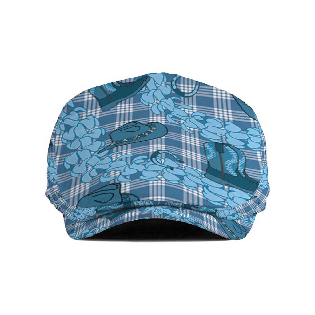 Cyan Palaka Hawaii Cowboy Jeff Hat Puakenikeni Lei Paniolo Papale Seamless Vibes LT14 Cyan - Polynesian Pride
