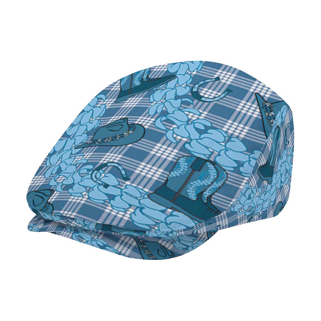 Cyan Palaka Hawaii Cowboy Jeff Hat Puakenikeni Lei Paniolo Papale Seamless Vibes LT14 - Polynesian Pride