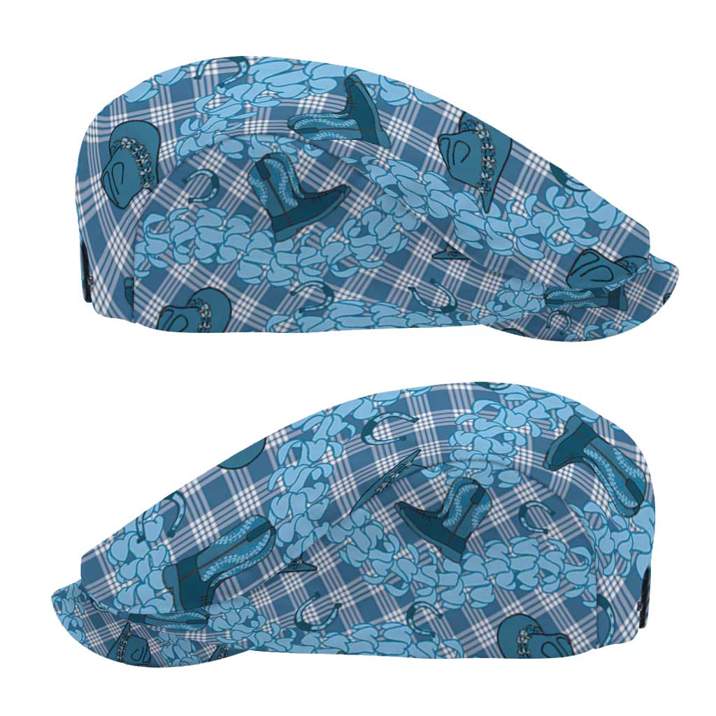 Cyan Palaka Hawaii Cowboy Jeff Hat Puakenikeni Lei Paniolo Papale Seamless Vibes LT14 - Polynesian Pride