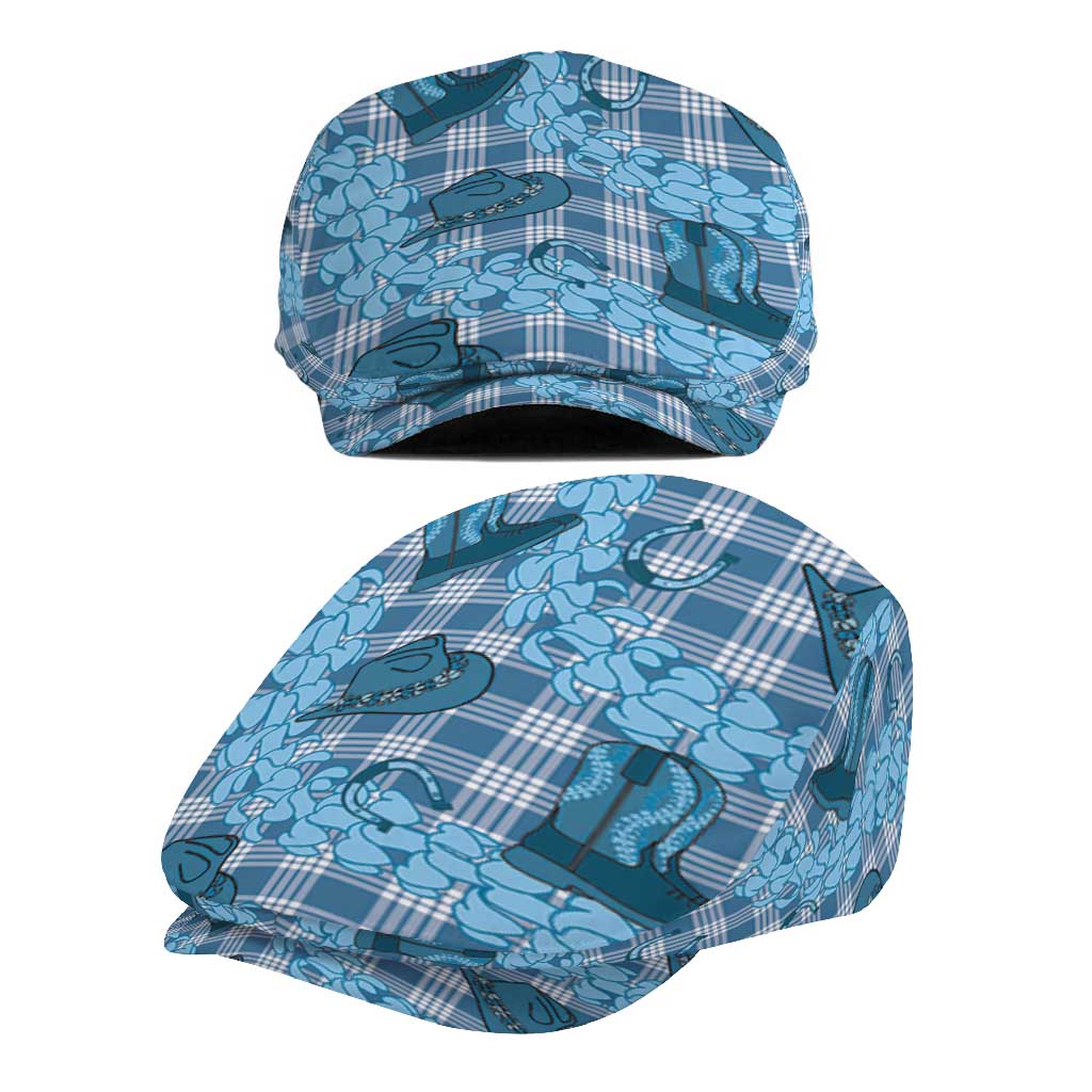 Cyan Palaka Hawaii Cowboy Jeff Hat Puakenikeni Lei Paniolo Papale Seamless Vibes LT14 - Polynesian Pride