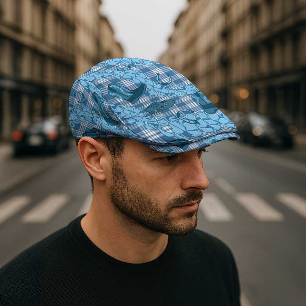 Cyan Palaka Hawaii Cowboy Jeff Hat Puakenikeni Lei Paniolo Papale Seamless Vibes LT14 - Polynesian Pride