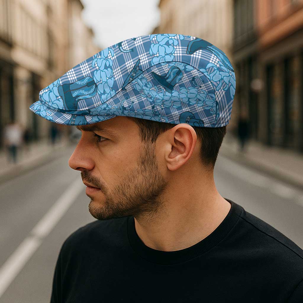 Cyan Palaka Hawaii Cowboy Jeff Hat Puakenikeni Lei Paniolo Papale Seamless Vibes LT14 - Polynesian Pride