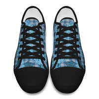 Cyan Palaka Hawaii Cowboy Low Top Shoes Puakenikeni Lei Paniolo Papale Seamless Vibes LT14 - Polynesian Pride