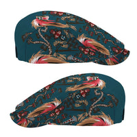 Dark Cyan Blue Bird of Batik Papua Jeff Hat Exotic Natural Wealth of Papua LT9 - Polynesian Pride