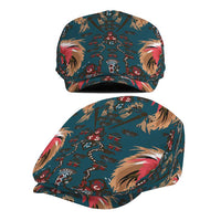 Dark Cyan Blue Bird of Batik Papua Jeff Hat Exotic Natural Wealth of Papua LT9 - Polynesian Pride