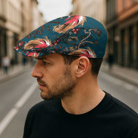 Dark Cyan Blue Bird of Batik Papua Jeff Hat Exotic Natural Wealth of Papua LT9 - Polynesian Pride