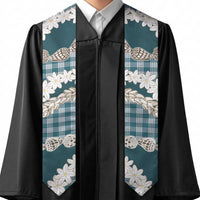 Dark Cyan Hawaii Tiare and Shell Lei Graduation Stole Hawaiian Palaka Luxury Vibes - Polynesian Pride