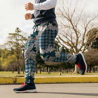 Dark Cyan Hawaii Tiare and Shell Lei Jogger Pants Hawaiian Palaka Luxury Vibes LT14 - Polynesian Pride