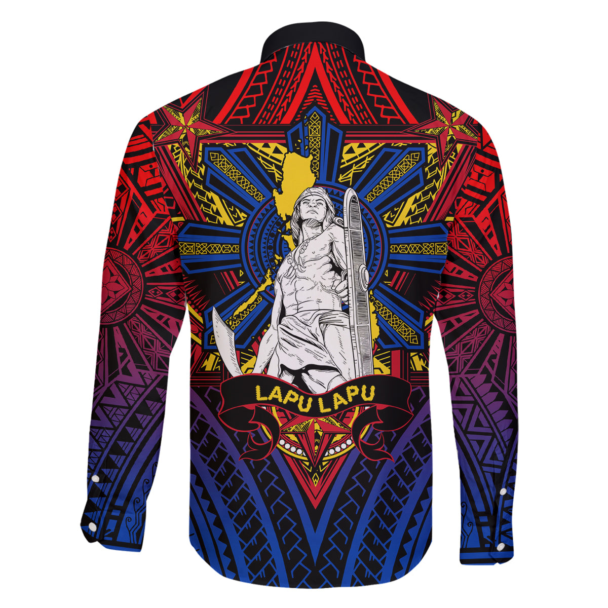 Filipinos Lapu-lapu Hero Family Matching Off Shoulder Maxi Dress and Hawaiian Shirt Philippines Flag and Sun DT02 - Polynesian Pride