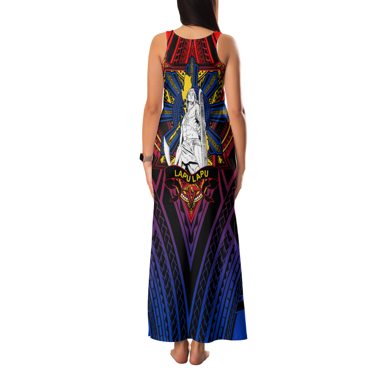 Filipinos Lapu-lapu Hero Family Matching Tank Maxi Dress and Hawaiian Shirt Philippines Flag and Sun DT02 - Polynesian Pride