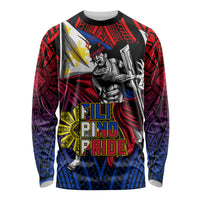 Filipinos Lapu-lapu Hero Long Sleeve Shirt Philippines Flag and Sun DT02 Unisex Art - Polynesian Pride