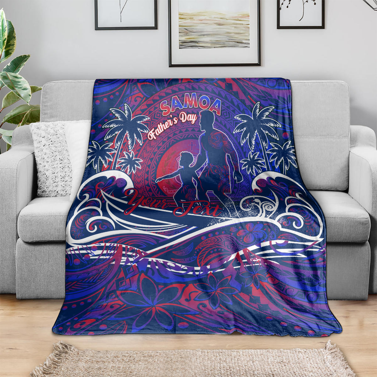 Father's Day Samoa Blanket Special Dad Polynesia Paradise