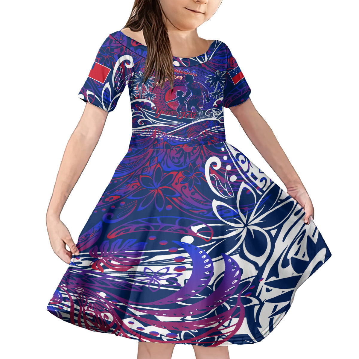 Father's Day Samoa Family Matching Long Sleeve Bodycon Dress and Hawaiian Shirt Special Dad Polynesia Paradise DT02 Daughter's Dress Green - Polynesian Pride