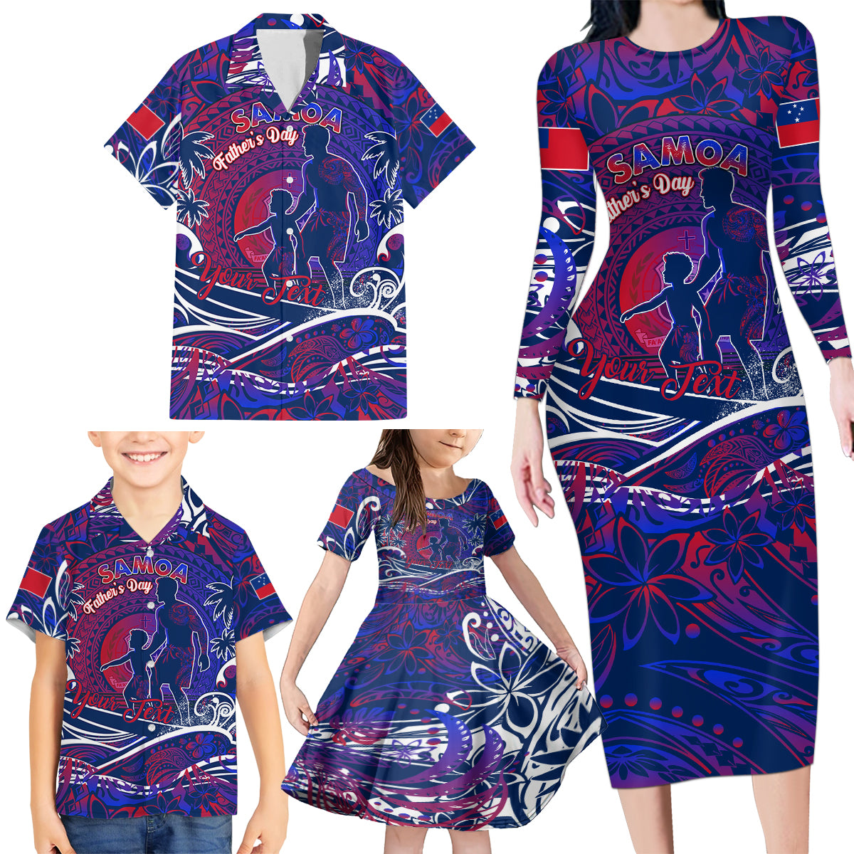 Father's Day Samoa Family Matching Long Sleeve Bodycon Dress and Hawaiian Shirt Special Dad Polynesia Paradise DT02 - Polynesian Pride