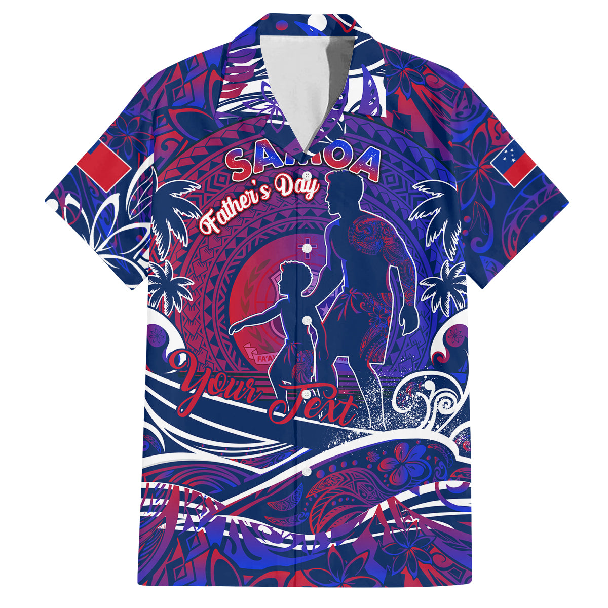 Father's Day Samoa Family Matching Long Sleeve Bodycon Dress and Hawaiian Shirt Special Dad Polynesia Paradise DT02 Dad's Shirt - Short Sleeve Green - Polynesian Pride