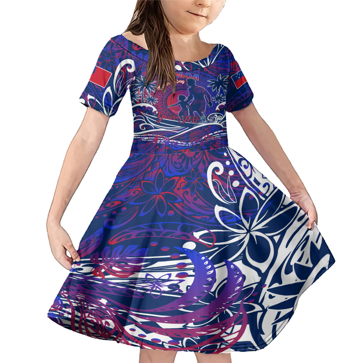 Father's Day Samoa Family Matching Mermaid Dress and Hawaiian Shirt Special Dad Polynesia Paradise DT02 Daughter's Dress Green - Polynesian Pride