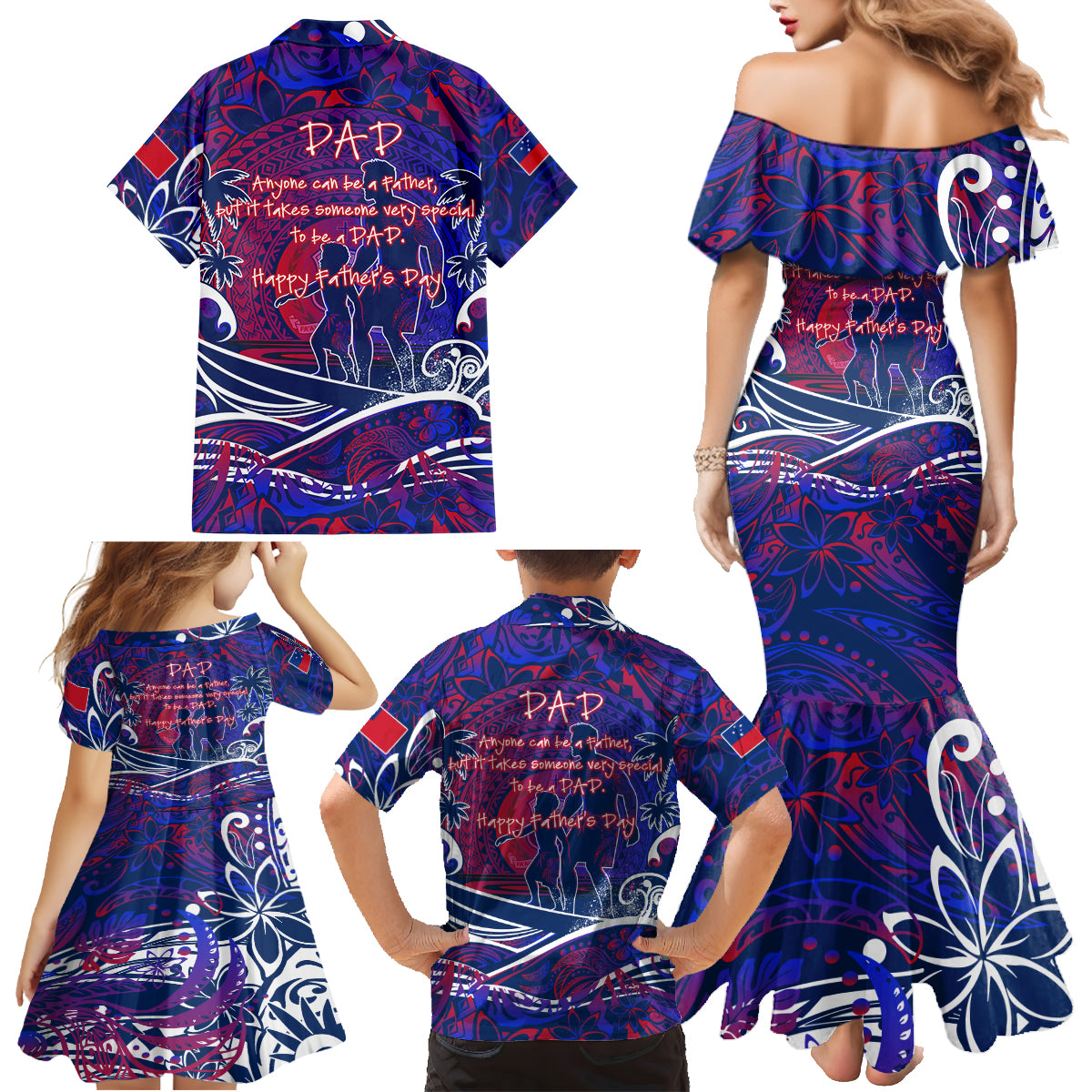 Father's Day Samoa Family Matching Mermaid Dress and Hawaiian Shirt Special Dad Polynesia Paradise DT02 - Polynesian Pride