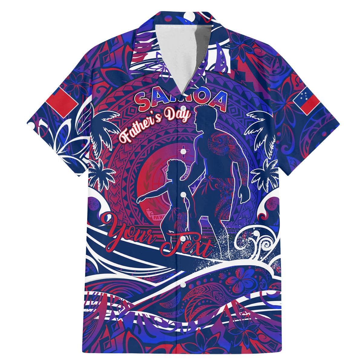 Father's Day Samoa Family Matching Mermaid Dress and Hawaiian Shirt Special Dad Polynesia Paradise DT02 Dad's Shirt - Short Sleeve Green - Polynesian Pride