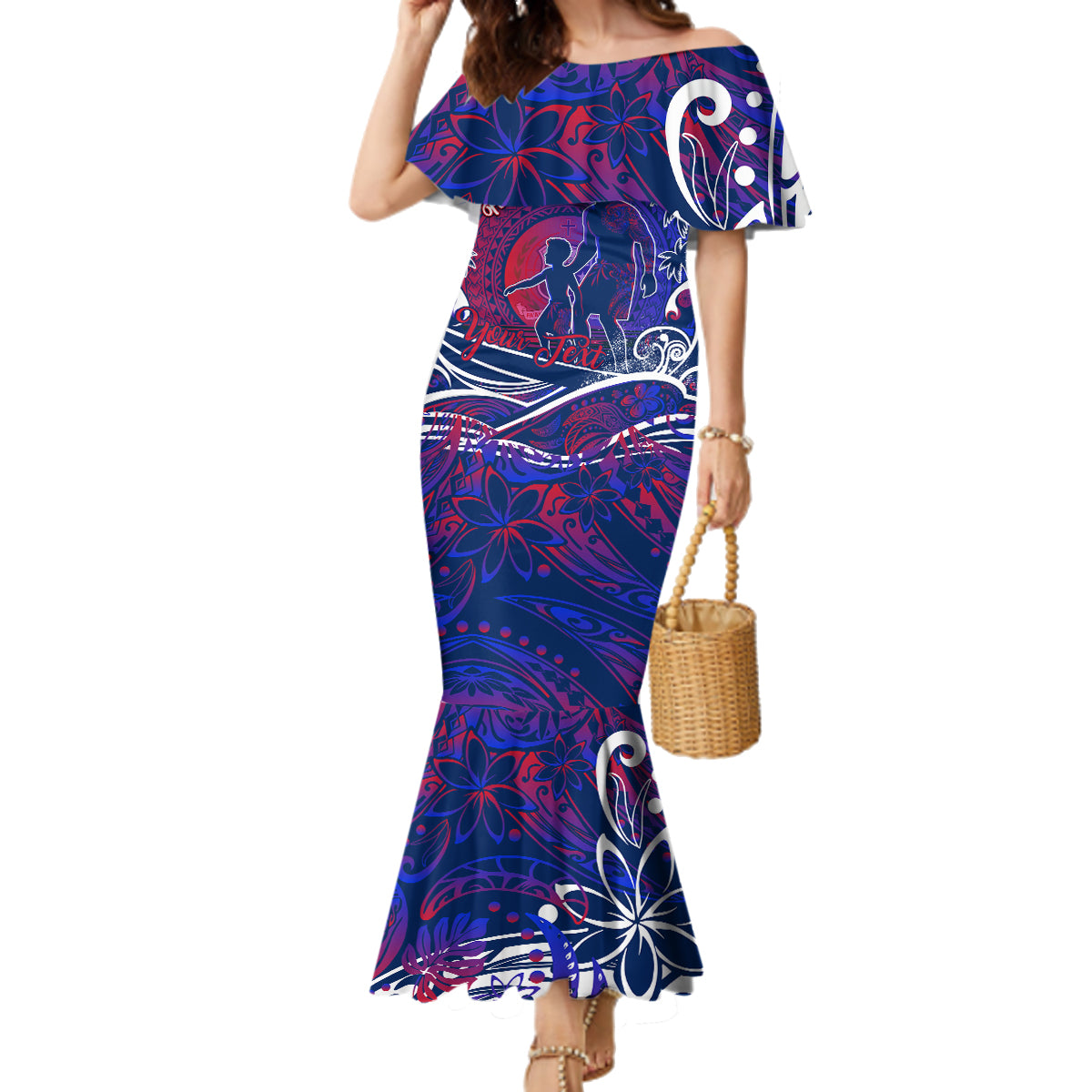 Father's Day Samoa Family Matching Mermaid Dress and Hawaiian Shirt Special Dad Polynesia Paradise DT02 Mom's Dress Green - Polynesian Pride