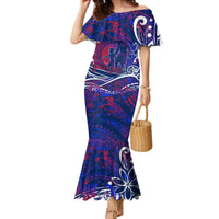 Father's Day Samoa Family Matching Mermaid Dress and Hawaiian Shirt Special Dad Polynesia Paradise DT02 Mom's Dress Green - Polynesian Pride