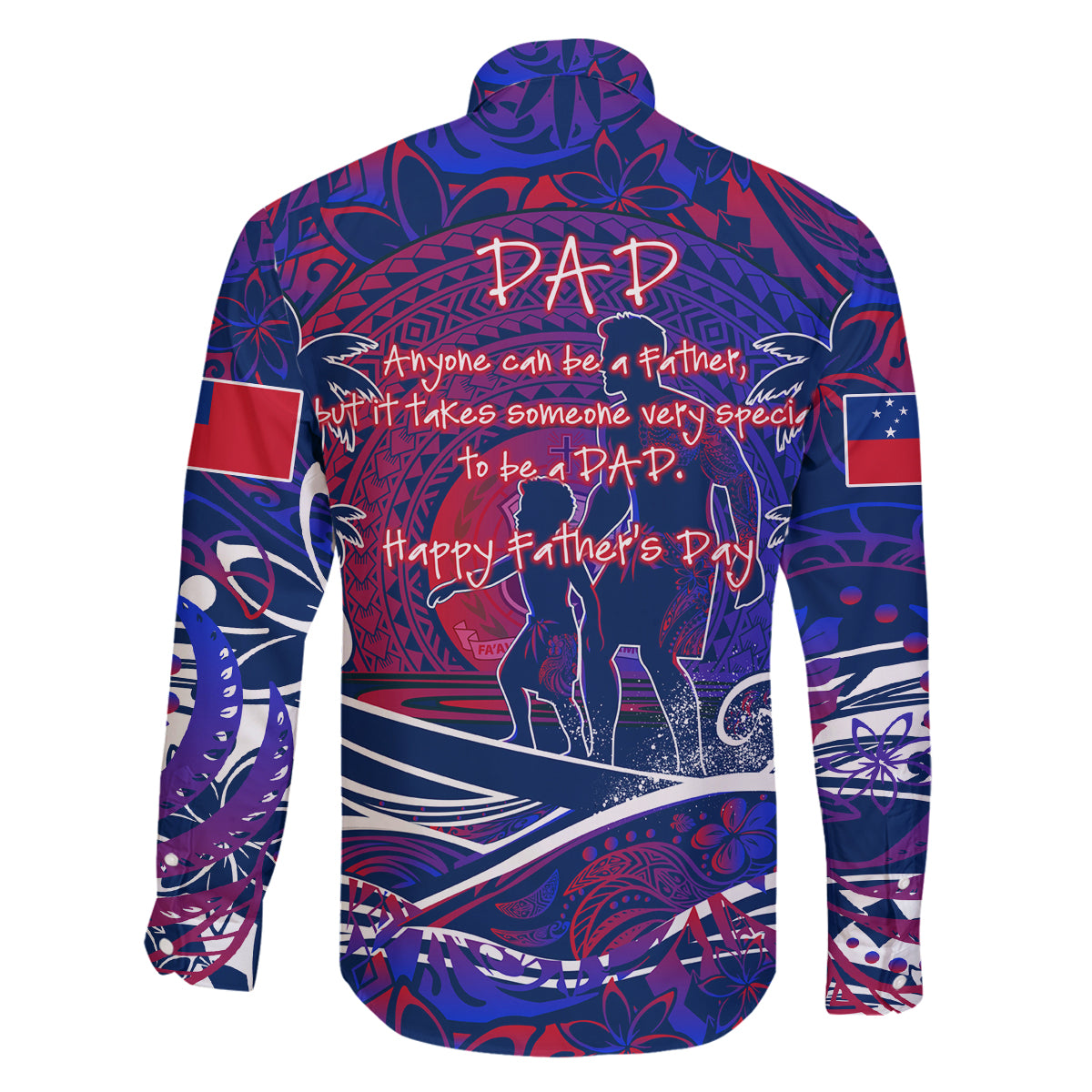 Father's Day Samoa Family Matching Off The Shoulder Long Sleeve Dress and Hawaiian Shirt Special Dad Polynesia Paradise DT02 - Polynesian Pride