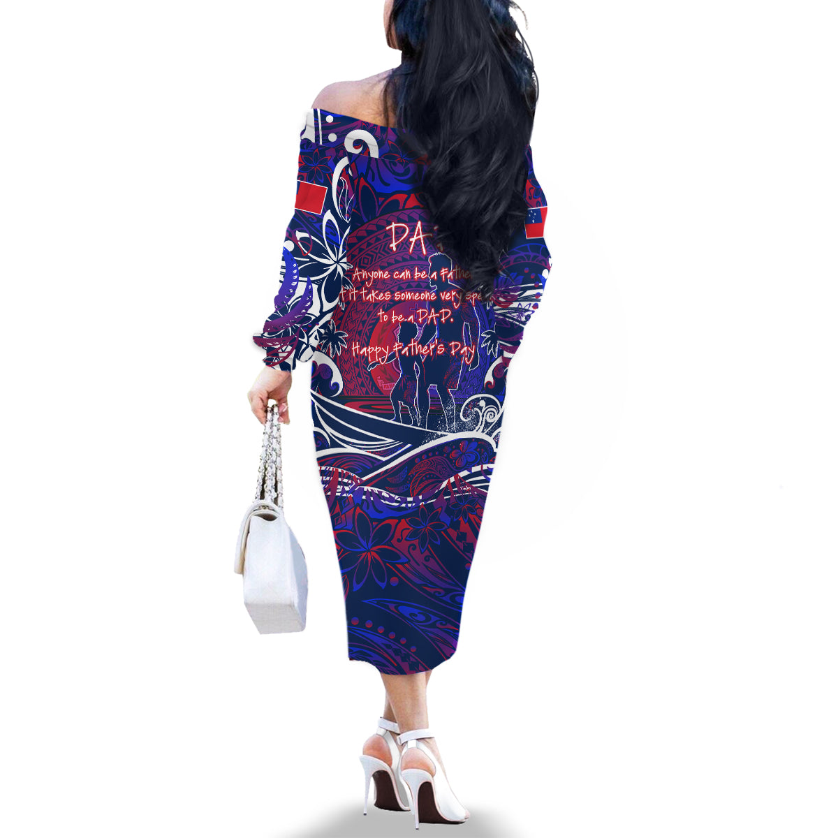 Father's Day Samoa Family Matching Off The Shoulder Long Sleeve Dress and Hawaiian Shirt Special Dad Polynesia Paradise DT02 - Polynesian Pride