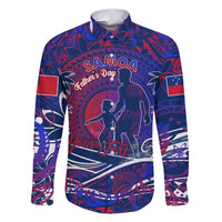 Father's Day Samoa Family Matching Short Sleeve Bodycon Dress and Hawaiian Shirt Special Dad Polynesia Paradise DT02 Dad's Shirt - Long Sleeve Green - Polynesian Pride